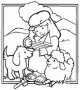 Malvorlage Junge mit Schaf und Hund