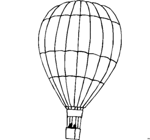 Malvorlage Heißluftballon